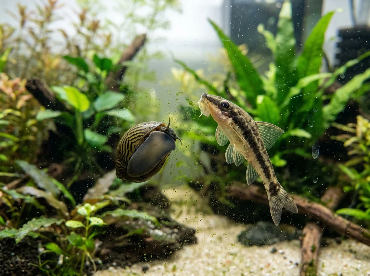 Otocinclus op aquariumruit