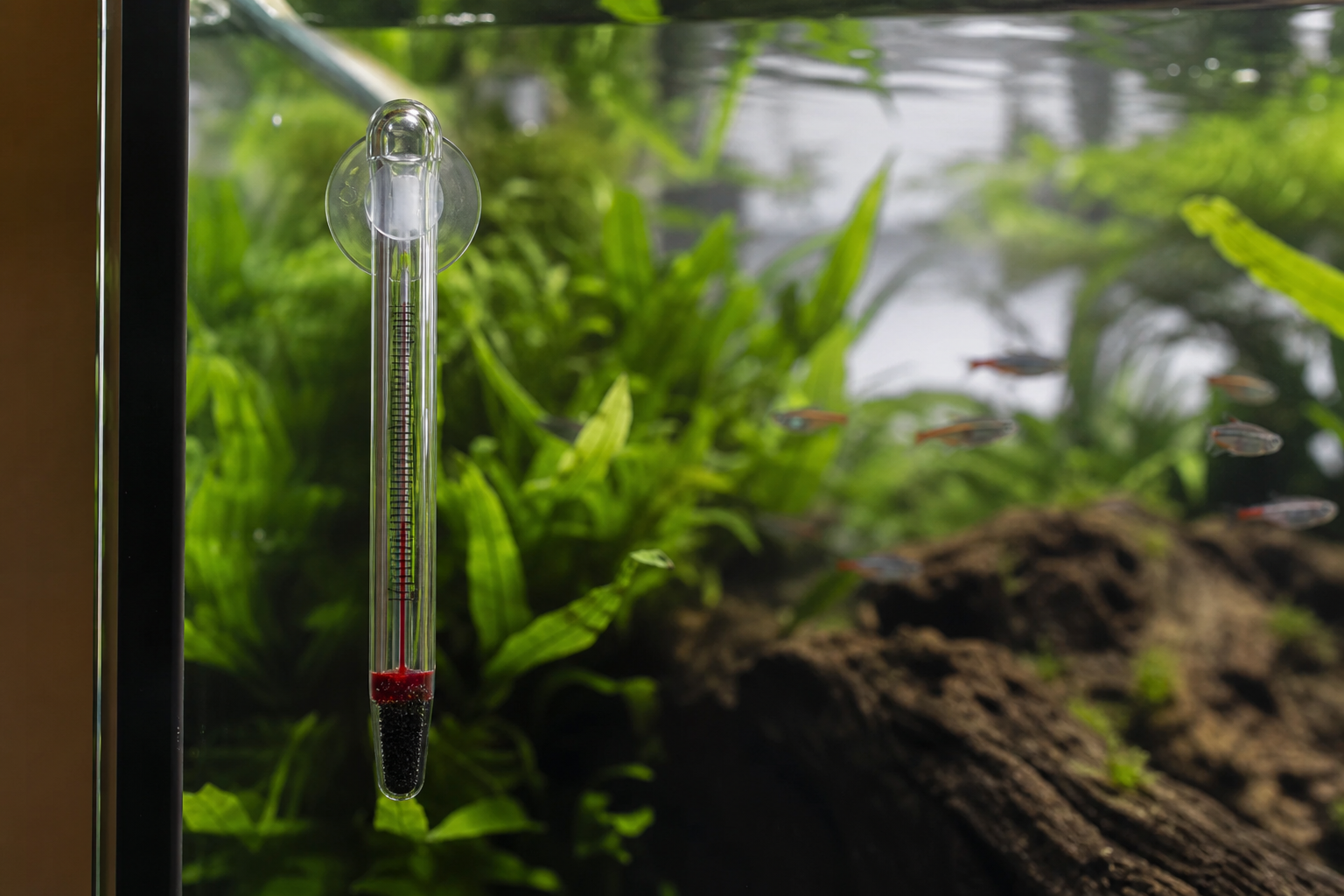 Thermometer in aquarium