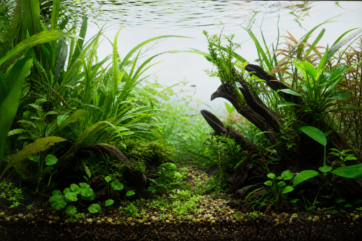 Planten in zachte stroming