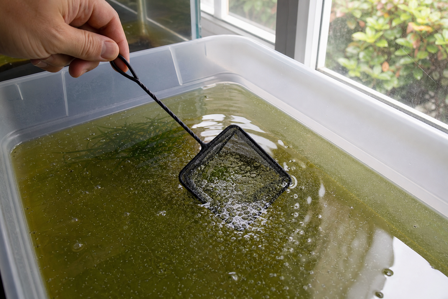 Watervlooien voorzichtig oogsten