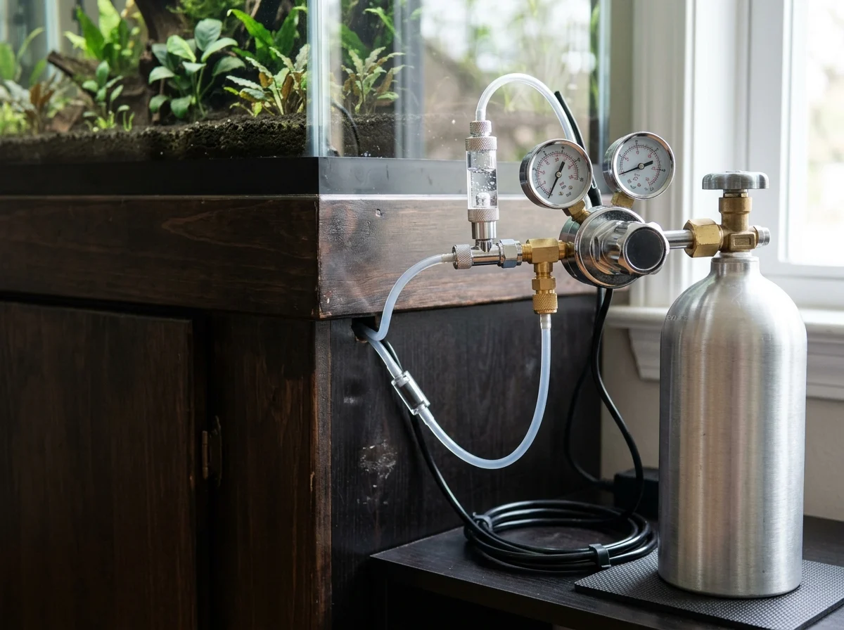 CO2 fles en regelaar