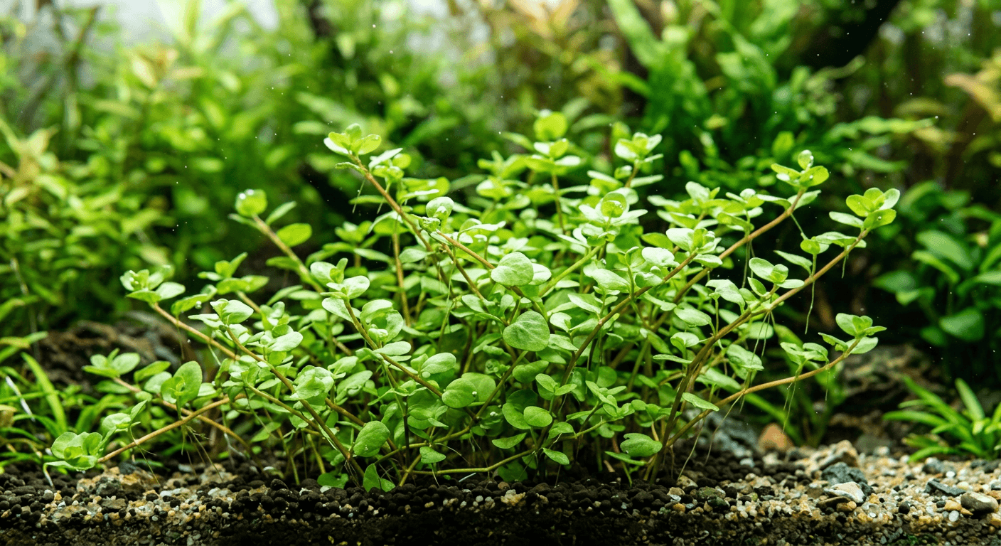 Rotala rotundifolia 'Green' stengelplant in aquarium