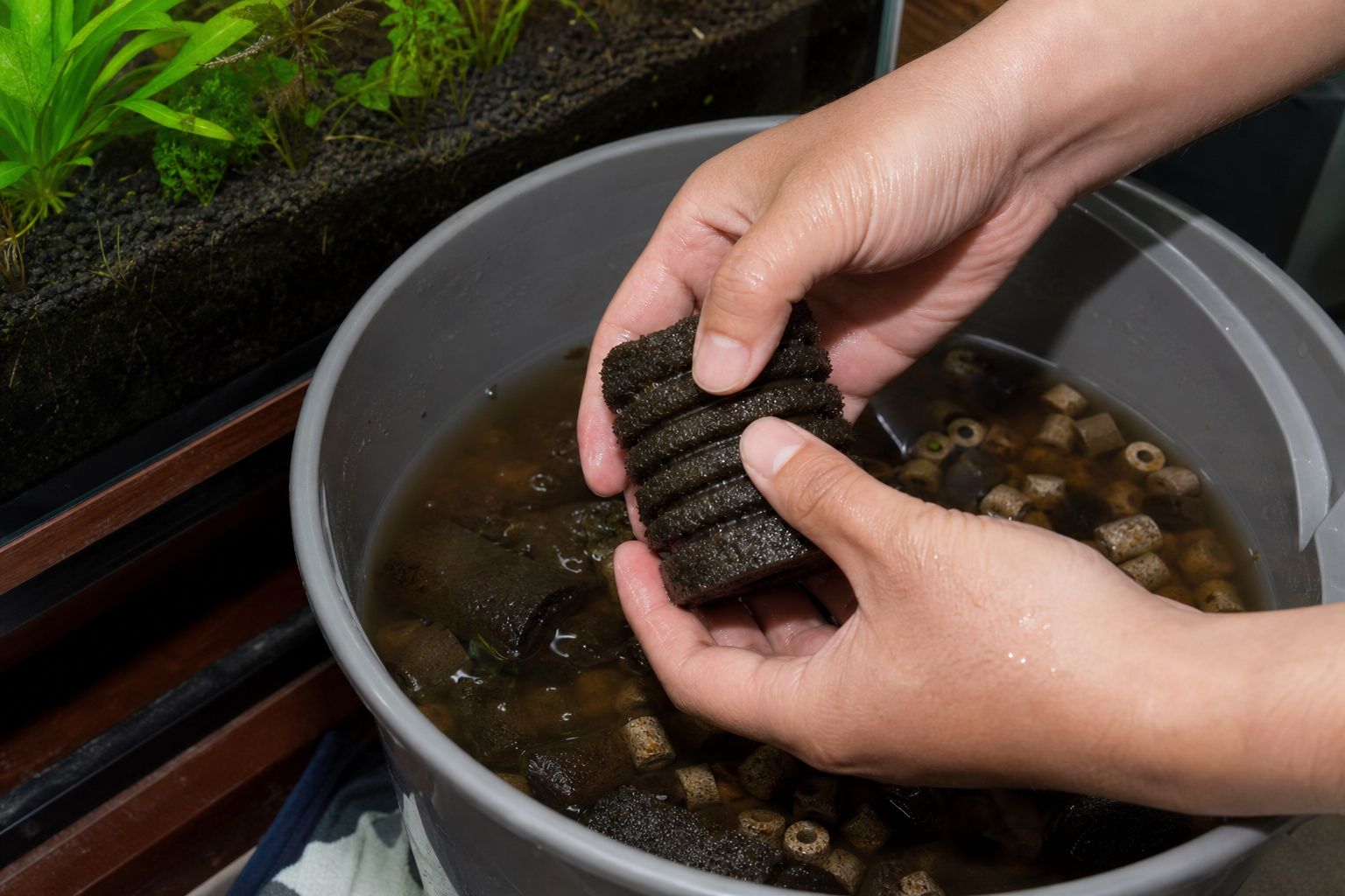Aquariumfilter veilig reinigen