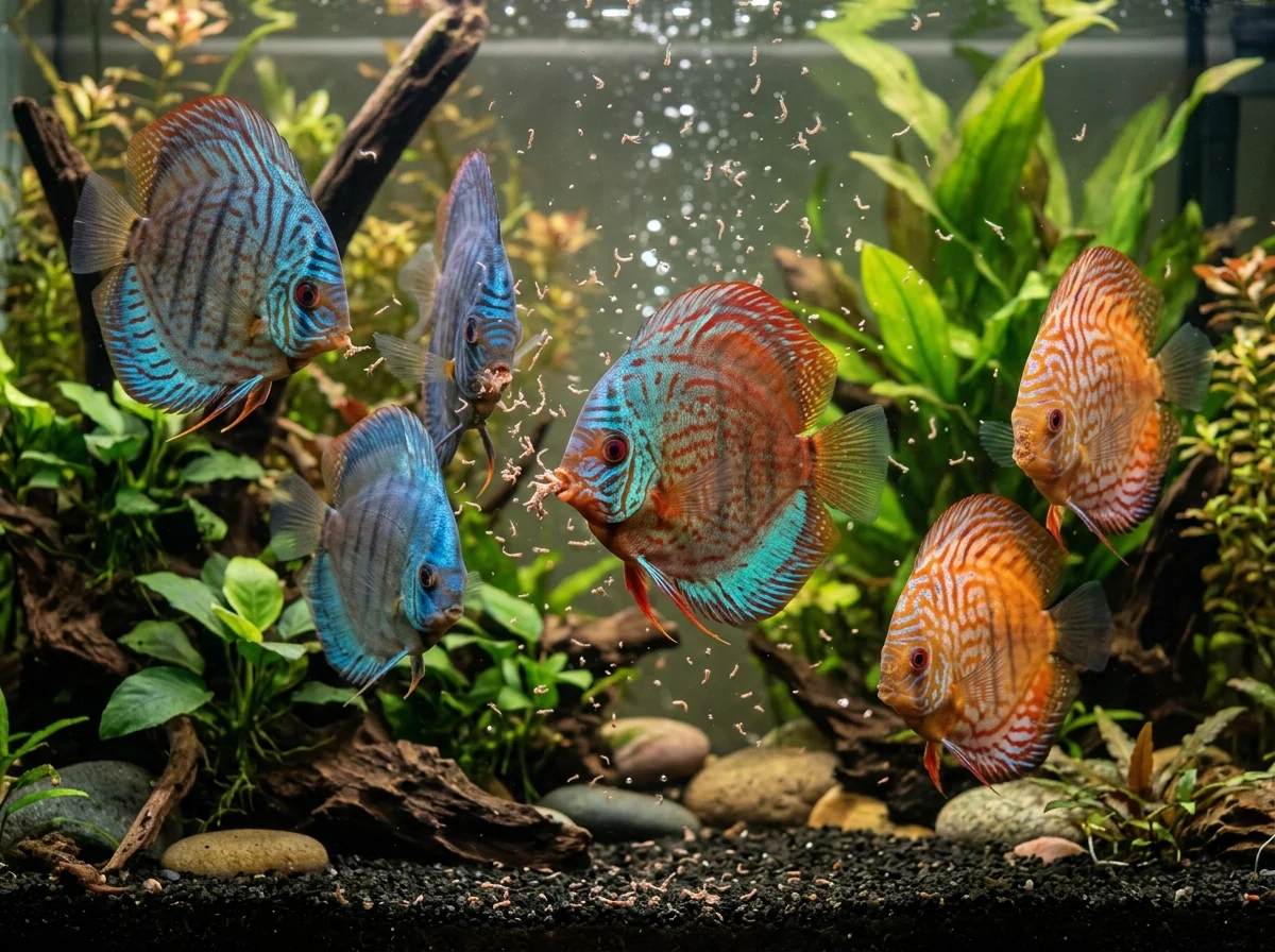 Discus eten diepvriesvoer
