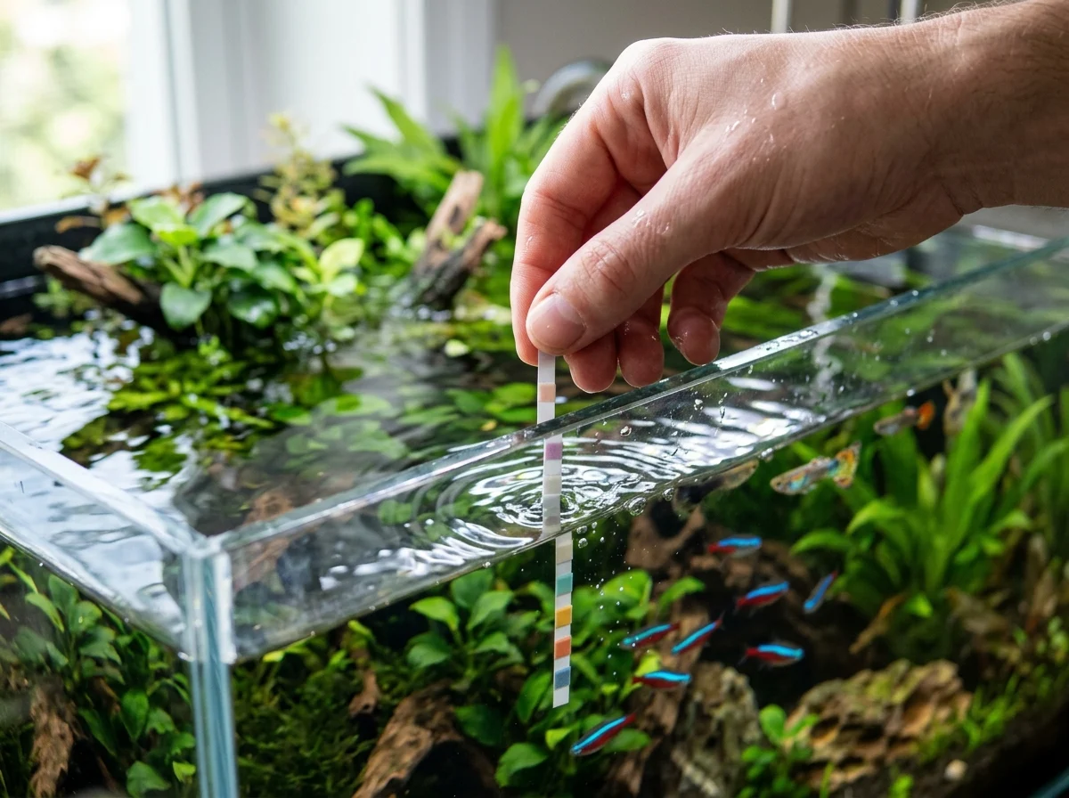 Teststrip in aquarium