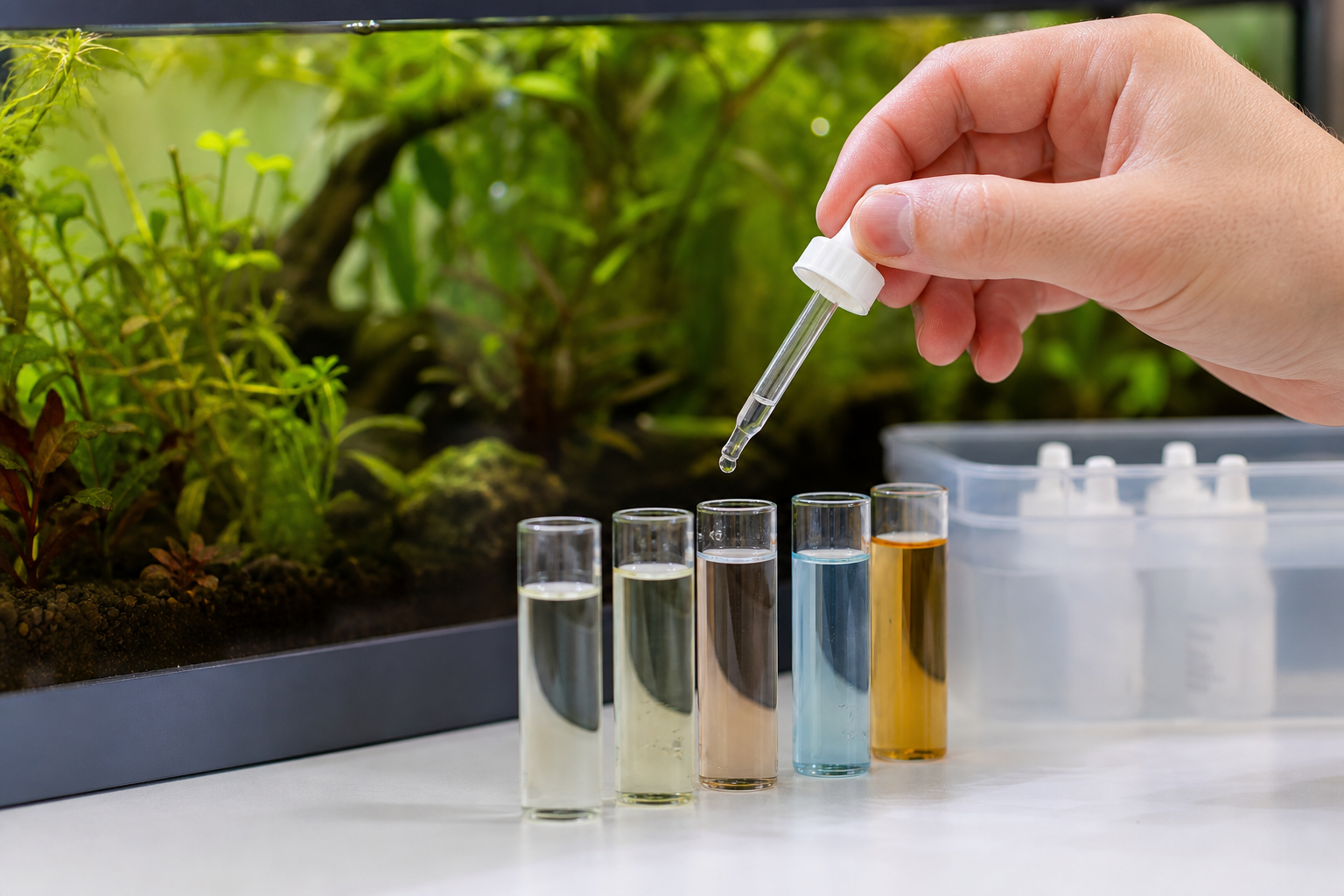 Druppeltest voor aquariumwater